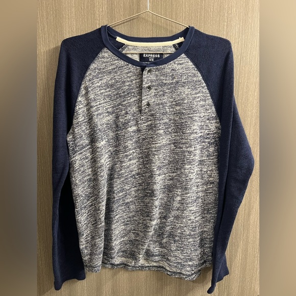 Express Long Sleeve Henley Shirt - Picture 1 of 3